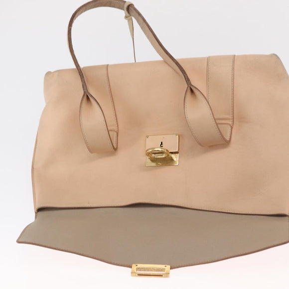 Salvatore Ferragamo Gancini Shoulder Bag Leather Pink Gold Auth 171552