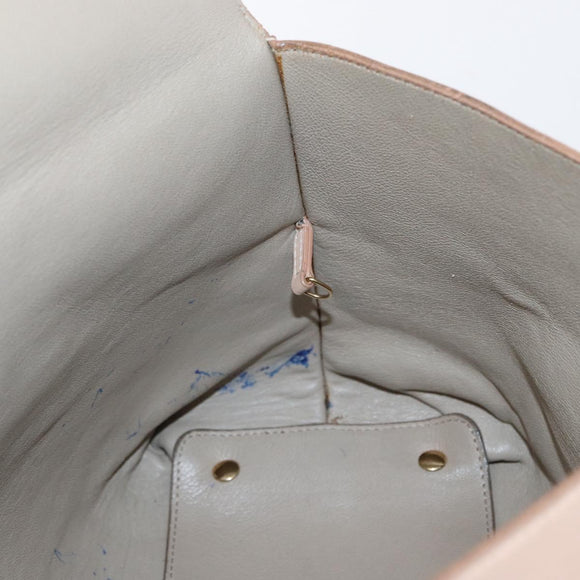 Salvatore Ferragamo Gancini Shoulder Bag Leather Pink Gold Auth 171552