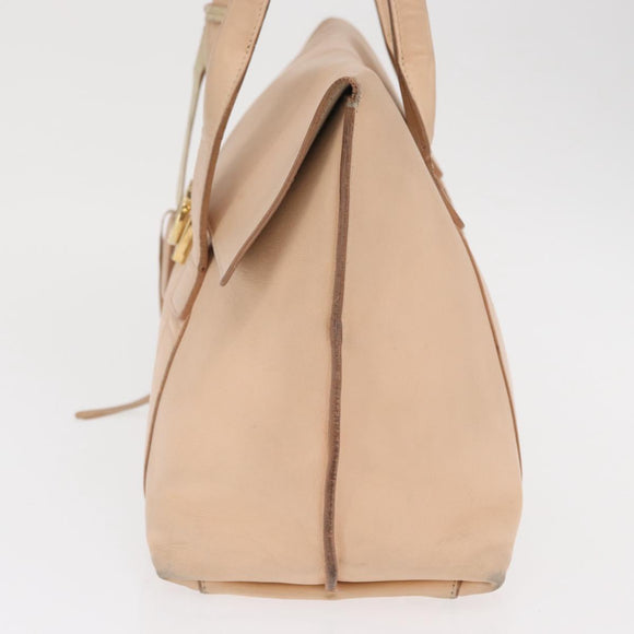 Salvatore Ferragamo Gancini Shoulder Bag Leather Pink Gold Auth 171552