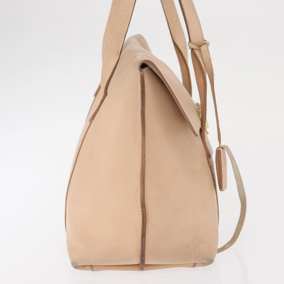 Salvatore Ferragamo Gancini Shoulder Bag Leather Pink Gold Auth 171552