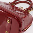 LOUIS VUITTON Vernis Rayure Alma BB Bag 2way Pomme D'amour M91593 LV Auth 171554A-17