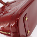 LOUIS VUITTON Vernis Rayure Alma BB Bag 2way Pomme D'amour M91593 LV Auth 171554A-18
