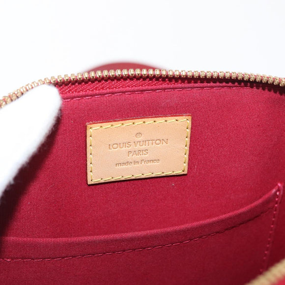 LOUIS VUITTON Vernis Rayure Alma BB Bag 2way Pomme D'amour M91593 LV Auth 171554A