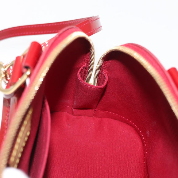 LOUIS VUITTON Vernis Rayure Alma BB Bag 2way Pomme D'amour M91593 LV Auth 171554A