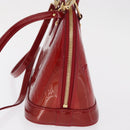 LOUIS VUITTON Vernis Rayure Alma BB Bag 2way Pomme D'amour M91593 LV Auth 171554A-3