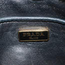 PRADA lint Schoudertas Leer Zwart Rood goud Auth 171555V-21