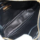 PRADA lint Schoudertas Leer Zwart Rood goud Auth 171555V-9