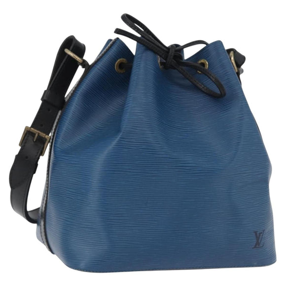 LOUIS VUITTON Epi Petit Noe Shoulder Bag Bicolor Black Blue M44152 Auth 171558