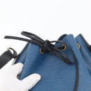 LOUIS VUITTON Epi Petit Noe Shoulder Bag Bicolor Black Blue M44152 Auth 171558-18