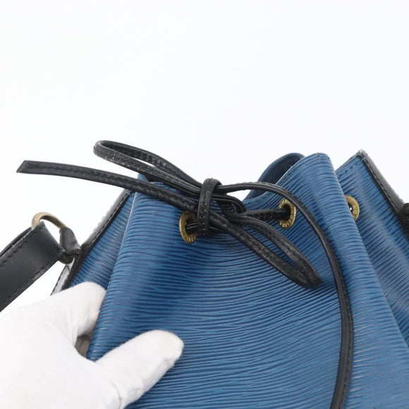 LOUIS VUITTON Epi Petit Noe Shoulder Bag Bicolor Black Blue M44152 Auth 171558