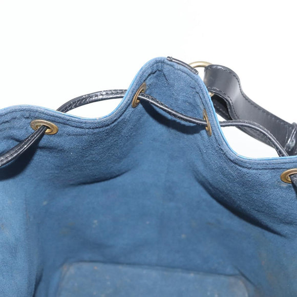LOUIS VUITTON Epi Petit Noe Shoulder Bag Bicolor Black Blue M44152 Auth 171558
