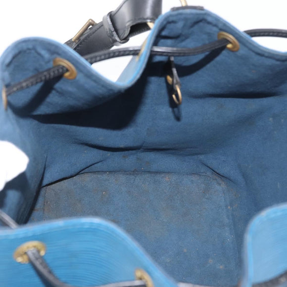 LOUIS VUITTON Epi Petit Noe Shoulder Bag Bicolor Black Blue M44152 Auth 171558