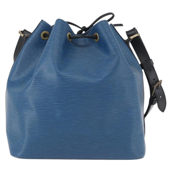 LOUIS VUITTON Epi Petit Noe Shoulder Bag Bicolor Black Blue M44152 Auth 171558