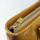 LOUIS VUITTON Monogram Vernis Houston Hand Bag Beige M91004 LV Auth 171560-20