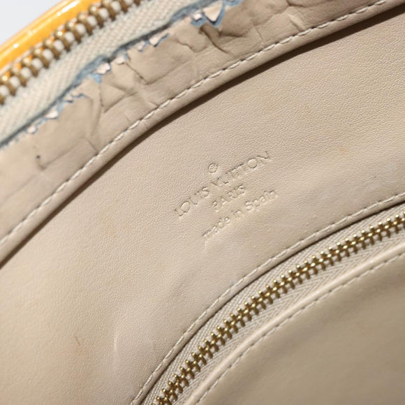 LOUIS VUITTON Monogram Vernis Houston Hand Bag Beige M91004 LV Auth 171560