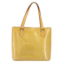 LOUIS VUITTON Monogram Vernis Houston Hand Bag Beige M91004 LV Auth 171560-13