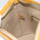 LOUIS VUITTON Monogram Vernis Houston Hand Bag Beige M91004 LV Auth 171560-23