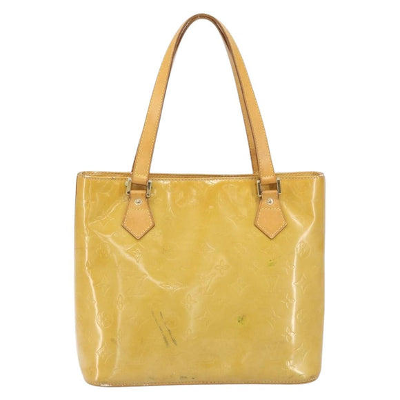 LOUIS VUITTON Monogram Vernis Houston Hand Bag Beige M91004 LV Auth 171560