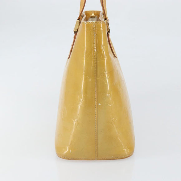 LOUIS VUITTON Monogram Vernis Houston Hand Bag Beige M91004 LV Auth 171560