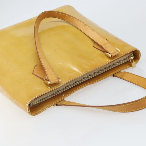 LOUIS VUITTON Monogram Vernis Houston Hand Bag Beige M91004 LV Auth 171560