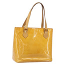 LOUIS VUITTON Monogram Vernis Houston Hand Bag Beige M91004 LV Auth 171561-1