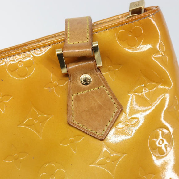 LOUIS VUITTON Monogram Vernis Houston Hand Bag Beige M91004 LV Auth 171561