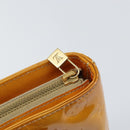 LOUIS VUITTON Monogram Vernis Houston Hand Bag Beige M91004 LV Auth 171561-19