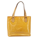 LOUIS VUITTON Monogram Vernis Houston Hand Bag Beige M91004 LV Auth 171561-13