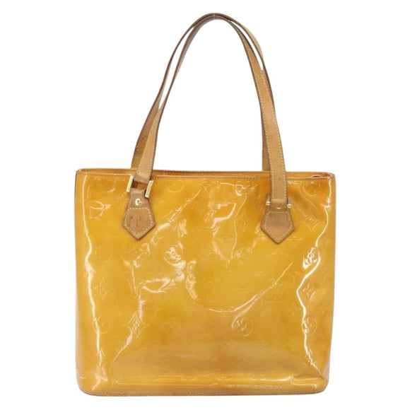 LOUIS VUITTON Monogram Vernis Houston Hand Bag Beige M91004 LV Auth 171561