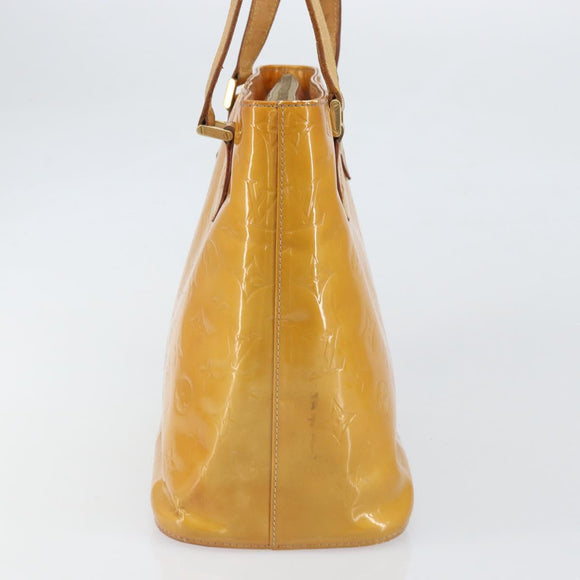 LOUIS VUITTON Monogram Vernis Houston Hand Bag Beige M91004 LV Auth 171561