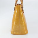 LOUIS VUITTON Monogram Vernis Houston Hand Bag Beige M91004 LV Auth 171561-4
