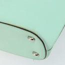 CELINE Circle Hand Bag Leather Green Silver Auth 171568-12