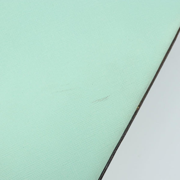 CELINE Circle Hand Bag Leather Green Silver Auth 171568