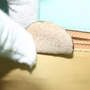 CELINE Circle Hand Bag Leather Green Silver Auth 171568-23