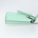 CELINE Circle Hand Bag Leather Green Silver Auth 171568-4