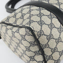 GUCCI GG Supreme Sherry Line Boston Bag PVC Navy Gold 010 47 301 Auth 171571-16