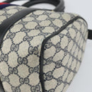 GUCCI GG Supreme Sherry Line Boston Bag PVC Navy Gold 010 47 301 Auth 171571-17
