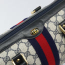 GUCCI GG Supreme Sherry Line Boston Bag PVC Navy Gold 010 47 301 Auth 171571-19