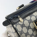 GUCCI GG Supreme Sherry Line Boston Bag PVC Navy Gold 010 47 301 Auth 171571-8