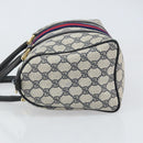 GUCCI GG Supreme Sherry Line Boston Bag PVC Navy Gold 010 47 301 Auth 171571-4