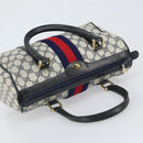 GUCCI GG Supreme Sherry Line Boston Bag PVC Navy Gold 010 47 301 Auth 171571-6