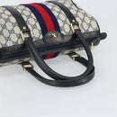 GUCCI GG Supreme Sherry Line Boston Bag PVC Navy Gold 010 47 301 Auth 171571-7