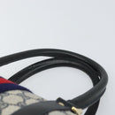 GUCCI GG Supreme Sherry Line Boston Bag PVC Navy Gold 010 47 301 Auth 171571-14