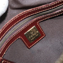 FENDI Zucchino Canvas Boston Bag Patent leather Brown Gold Auth 171572-16