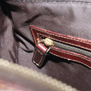 FENDI Zucchino Canvas Boston Bag Patent leather Brown Gold Auth 171572-20