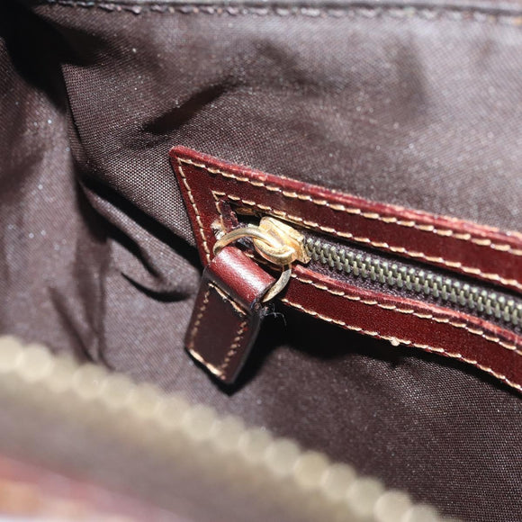 FENDI Zucchino Canvas Boston Bag Patent leather Brown Gold Auth 171572