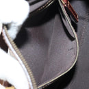 FENDI Zucchino Canvas Boston Bag Patent leather Brown Gold Auth 171572-21