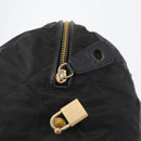 PRADA Chain Hand Bag Nylon Black Gold Auth 171579-18