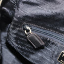 PRADA Chain Hand Bag Nylon Black Gold Auth 171579-23