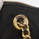 PRADA Chain Hand Bag Nylon Black Gold Auth 171579-10